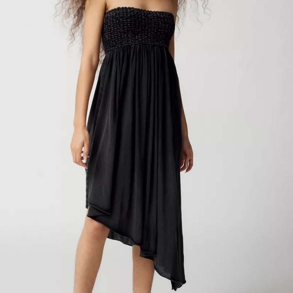 Out From Under Tessa Convertible Tube Dress Black Smocked Waist Maxi Skirt Women